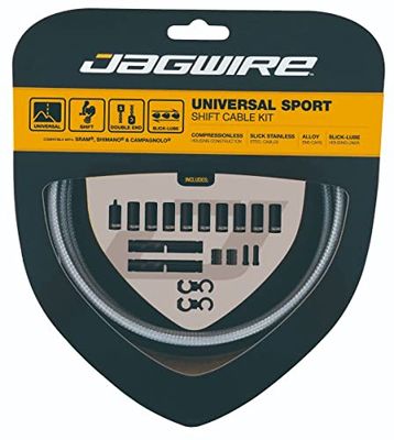 Jagwire 2X Sport Shift Kit Gaines et câbles de dérailleur Adulte Unisexe, Argent, Taille Unique