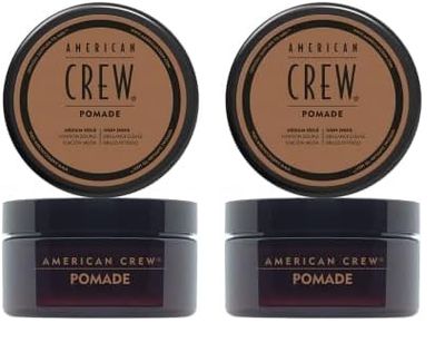 American Crew Pomade with Medium Hold & High Shine, Gifts For Men, For Shape & Control (85g) Water-based Pomade, Hair Styling for Men (Pack of 2)