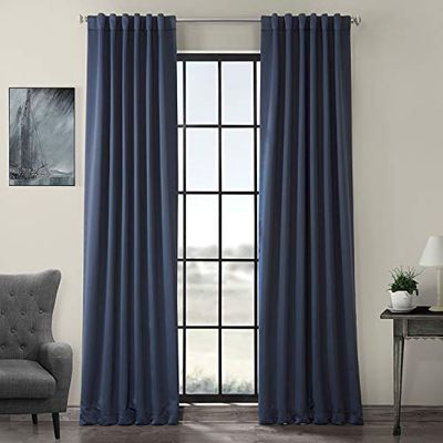HPD Half Price Drapes Rideau pour assombrissement de la pièce 50 x 108 (1 Panneau), BOCH-194033-108, Bleu Nocturne