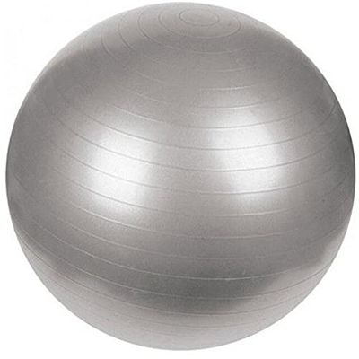 BAKAJI Fitness Ball Grigia, Palla di Stabilità per Pilates, Yoga, Palestra in Casa, Gymball 45 cm Resistente, Sfera Antiscivolo per Esercizio, Anti-Scoppio per Addominali, Riabilitazione, Equilibrio