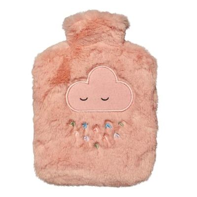 Draeger Paris Nuage, Borsa dell'Acqua Calda in Peluche Nuvola con Fodera in Finta Pelliccia 100% Poliestere