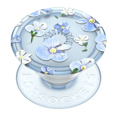 PopSockets Plant-Based Phone Grip with Expanding Kickstand, Eco-Friendly PopSockets for Phone - Translucent Blue Fields