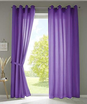 Gardinenbox Berlín 20405N2 - Juego de 2 Cortinas (245 x 140 cm), Color Morado