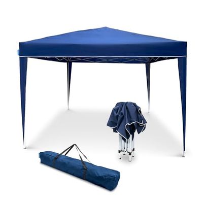 Goodyear - Vouwtent 3x3 m Blauw Multifunctioneel | Waterdicht | Ideaal voor tuin, terras, strand | Draagtas | 4 Windjack