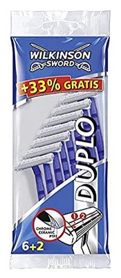 Wilkinson Sword Duplo, rasoio usa e getta, 6 + 2 pezzi, confezione da 1