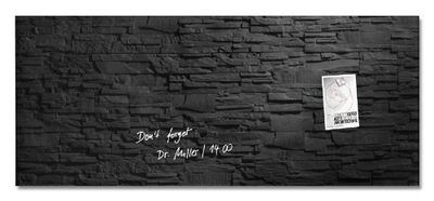 SIGEL GL249 Lavagna magnetica in vetro premium, superficie lucida, 130 x 55 cm, montaggio facile, nero, Artverum