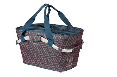 Basil Flair Carry All HR Fietsmand MIK, marineblauw, afsluitbaar MIK-systeem incl., 22 liter, weerbestendig en stijlvol, ideaal voor boodschappen en dagelijks gebruik