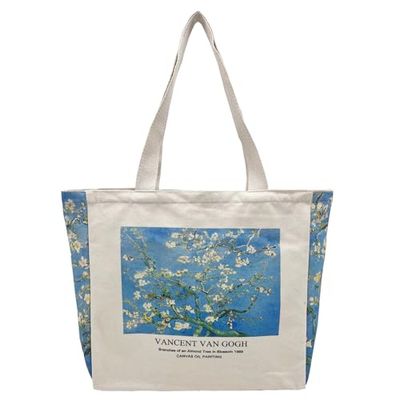 BROADREAM Draagtas, Draagtassen Dames, Boodschappentas, Schoudertas Stoffen Tas, Katoenen Tas, Jute Tas, Met Vintage Print, Canvas Tote Bag om te winkelen School