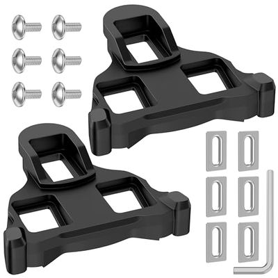 Ambiend SPD SL Cleats för cykelskor | Högpresterande SPD-pedaler -6° flytta, kompatibel med SH10/SH11/SH12/PC-system – för utomhus vägcykling och inomhusträning (svart)