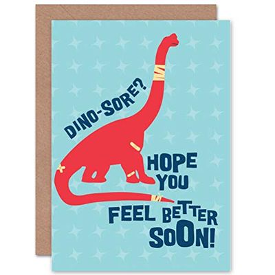 Wee Blue Coo CARD GET WELL SOON DINOSAUR PUN GIFT