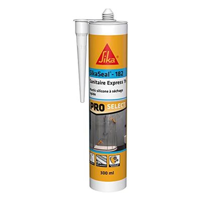 SIKA - Mastic silicone - SikaSeal 182 Blanc - Séchage rapide en 1h - Résistant aux moisissures - Multi-supports - Couleur longue durée - 300ml