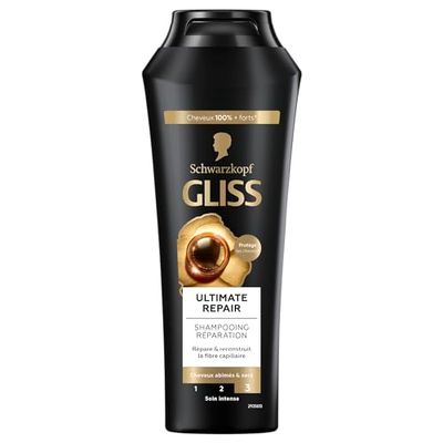 Schwarzkopf - Gliss - Shampoing Ultimate Repair - Cheveux secs/très abîmés - 89% d'ingrédients d'origine naturelle - Flacon de 250ml