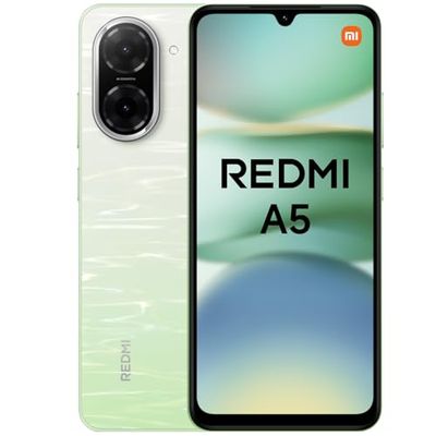 Xiaomi Redmi A5 - Smartphone de 4+128GB, Pantalla inmersiva de 6,88" 120 Hz, Potente procesador Octa Core, Cámara Dual AI de 32 MP, 5200 mAh, Cargador no Incluido, Verde (Versión ES)