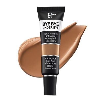 iT COSMETICS, Correttore Anti-età, ad Alta Coprenza e Waterproof, Formula con Peptidi, Collagene e Acido Ialuronico, Bye Bye Under Eye, Tonalità: Deep 40.5, 12 ml
