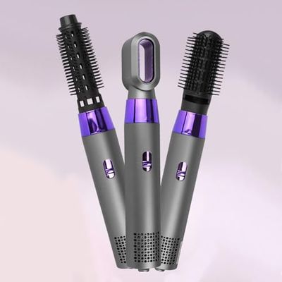 HOME Juego de cepillo de aire caliente para todo tipo de cabello, 3 en 1 Air Styler para todo tipo de cabello, secador de pelo de iones negativos de 1800 W con secador de pelo, cepillo de pelo,
