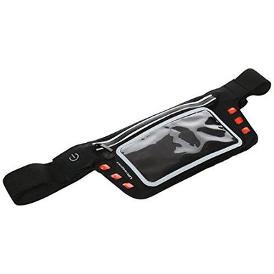 Ultrasport - Cinturón con luz LED y bolsillo de neopreno con cierre de cremallera, 4,7 pulgadas, color naranja