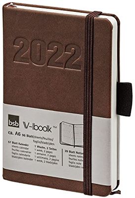 'Libro Calendario"V de portatil – 1 Semana/2 páginas, A6, color marrón