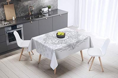 Le Jardin du Lin Kitchen Decoration, Tablecloth, 140 cm x 140 cm, Designed and Manufactured in Turkey