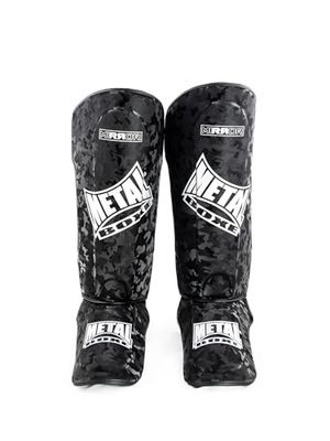METAL BOXE Protège-Tibias/Pieds Mirror S, Parastinchi e Piedi Unisex per Adulti, Nero, Small
