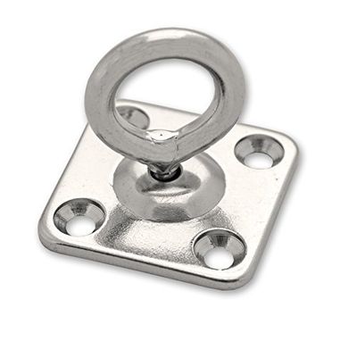 Docks gmar65 – Set di 2 anelli mobili su platino quadrata – Acciaio Inossidabile – Diametro Cablato 5 mm – Diametro interno anello 15 mm – dimensioni platino 35 x 35 mm, Grigio, Set di 2 pezzi