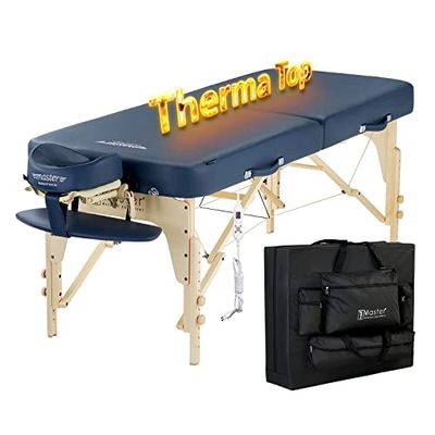 Master Massage Phoenix 71 cm mobiel inklapbaar massagebed massagebank cosmetische ligbank massage-ligstoel, koningsblauw