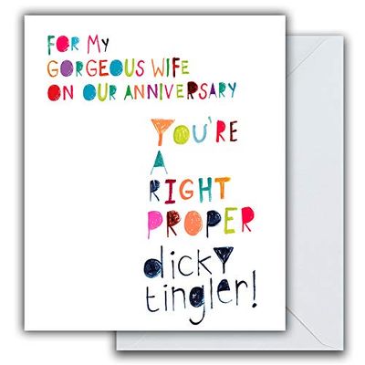 Emotional Rescue ZFW9383 - Tarjeta de aniversario para esposa, tarjeta de aniversario humorística para esposa, aniversario de esposa, tarjeta de felicitación, multicolor, 154 mm x 184 mm