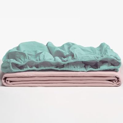 TRAMAS+ Drap-Housse 100% Coton Extra Doux pour lit de 200 cm, Eau de mer