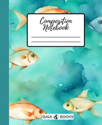 Composition Notebook Watercolour Pitman: Sea | Vintage Journal for School, College, Work, Hobbies, Travelers | Pitman