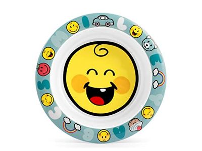Lulabi Smiley Boy Assiette en mélamine 18 cm 400 g