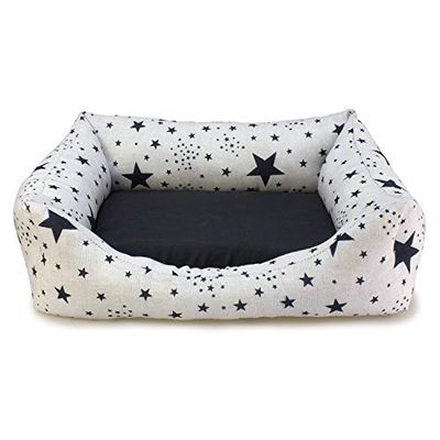 Arquivet Cama para perros cuadrada Estrellas Negras - 50x45x17cm