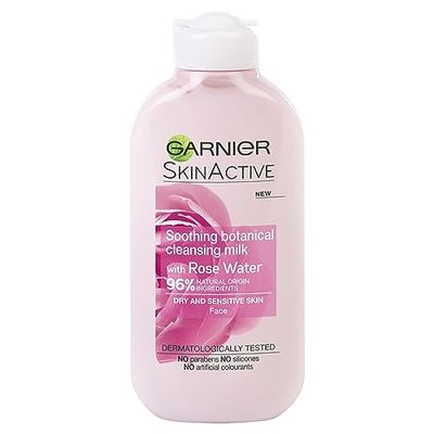 Garnier Natural Rose Water Cleansing Milk Sensitive Skin 200ml (Packaging may vary)