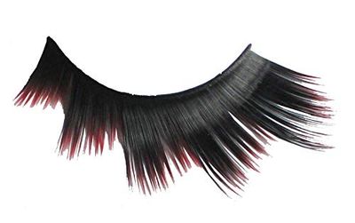 Eulenspiegel 001202 - Ciglia artificiali, fantasia nero/rosa, 1 ml di colla speciale per ciglia, istruzioni, per carnevale, feste a tema