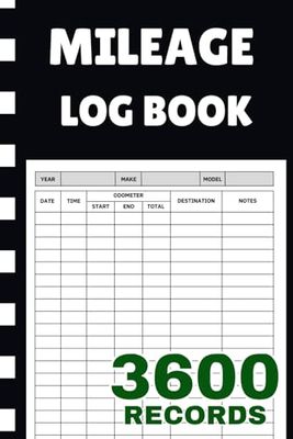 Mileage Log Book: Automotive Miles Tracker For Taxes Self Employed, Record to Track 3,600 Records for Car, Truck, or Vehicle 121 Pages