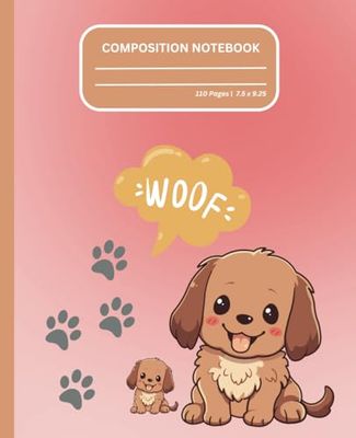 Composition Notebook: Cute Dog Journal Notebook for Students | 110 Pages | 7.5 x 9.25"