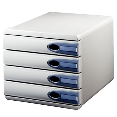 Leitz 4 A4 Drawer Cabinet, Organiser, Allura Range, Grey/Quartz Grey