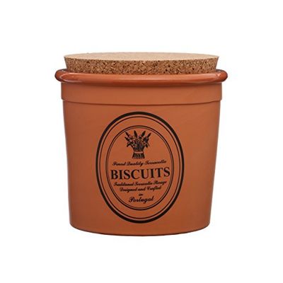 Premier Housewares Porto Boîte à Biscuits en Terre Cuite Naturelle, Orange