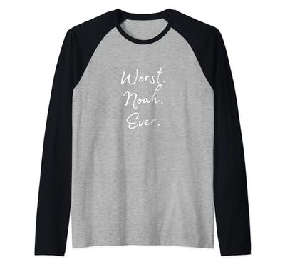 Worst Noah Ever Funny Nome Scherzo Personalizzato Gag Maglia con Maniche Raglan