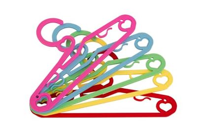 Juego de 5 Perchas Cupid Baby | para Niños | Colores Surtidos | Plástico