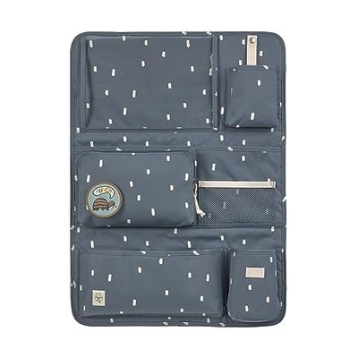 LÄSSIG Car Organiser, Car Back Seat Organiser, Happy Prints Dark Blue, 55 cm