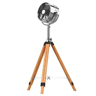 Cecotec Statiefventilator EnergySilence 1200 Woody. 80 W, 3 12 inch bladen, 30 cm diameter, koperen motor, 3 snelheden, houten statief, verstelbare hoogte 90 cm, hellingshoek tot 80º