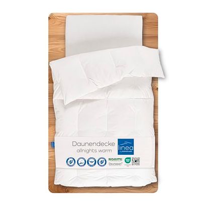 LINEA by Böhmerwald Allnights, behaaglijk dekbed, warm, 135 x 200, 100% nieuwe veren en dons, geschikt voor mensen met allergieën, wasbaar tot 60 °C, in Duitsland geproduceerd