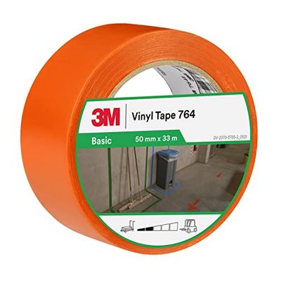 3M General Purpose Vinyl Tape 764i, 50 mm x 33 m, Orange