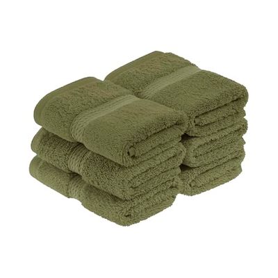 Superior - Ensemble de Serviettes Visage, 6 pièces, Coton supérieur de 900 grammes, Vert forêt