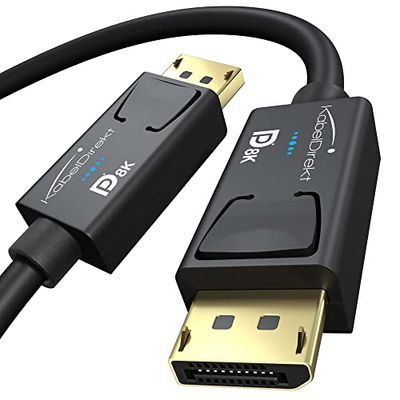KabelDirekt – 5x 8K DisplayPort kabel versie 1.4 – 2m – (VESA gecertificeerd, ondersteunt 8K/60 Hz, 4K/120 Hz, HBR3, DSC, HDR10, DP8K) – Gaming Edition