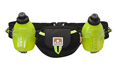 Nathan Sports Trail Mix Plus Cintura di idratazione, Unisex, Trail Mix Plus, Nero/Giallo di Sicurezza