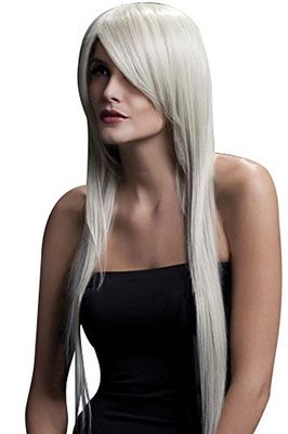 Smiffys Perruque Amber collection Fever, blonde, coupe longue et lisse avec frange effilée, 71cm / 28in