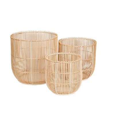 Romimex Set de Maceteros Natural Ratán (3 Piezas) - Marca EAN: 8435700813032