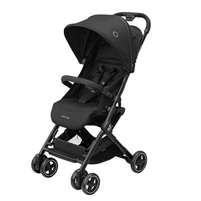 Maxi-Cosi Lara2 Kinderwagen, 0-4 jaar, 0-22 kg, Baby Wandelwagen, Lichte & Compacte Kinderwagen, 3 Ligstanden, Vlakke Ligstand, Automatisch Inklapbaar, Schouderriem, Essential Black