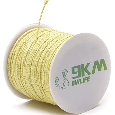 9KM DWLIFE Pleciony sznurek kevlarowy, 226.8 kg 2 mm 100 m, wysoka wytrzymałość na rozciąganie, ścieranie, trudnopalny, sznurek latawca, żyłka wędkarska, model Rocket Shock, plandeka hamak Ridgeline,