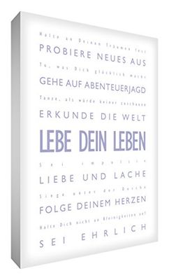 Little Helper lvlf1216–16rg Feel Good Art Décoration murale toile, 40 x 30 cm, violet avec blanc